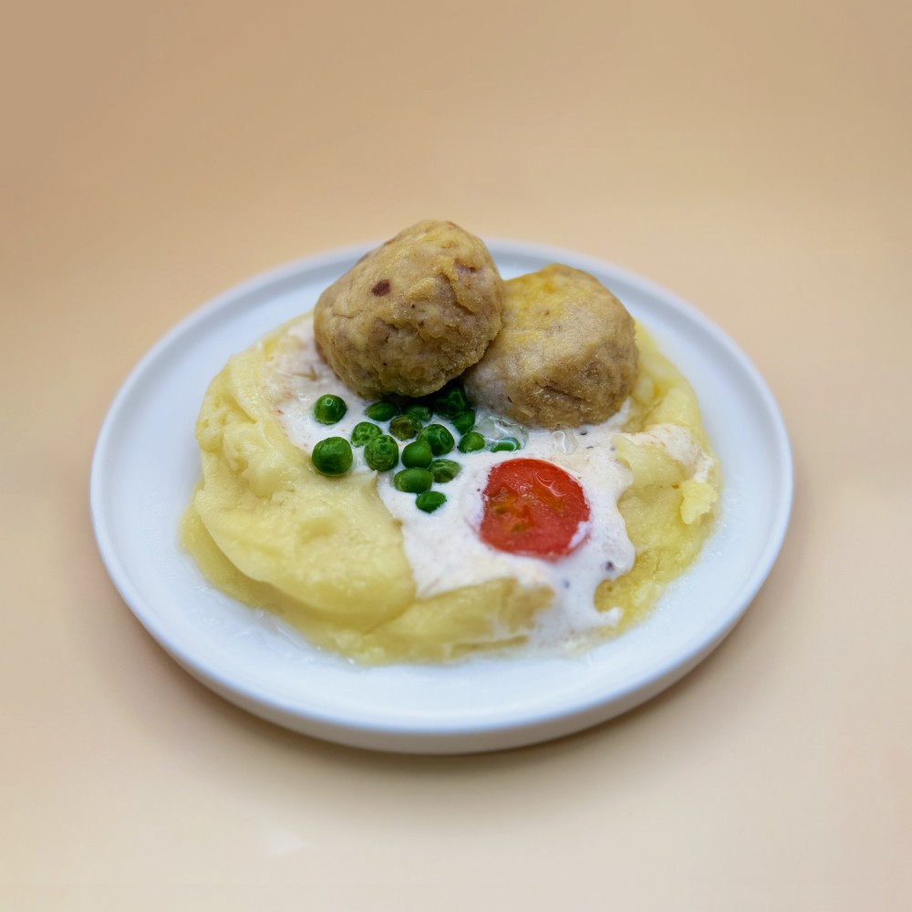 Бейбі котлетки курячі з картопляним пюре